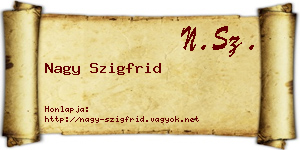 Nagy Szigfrid névjegykártya